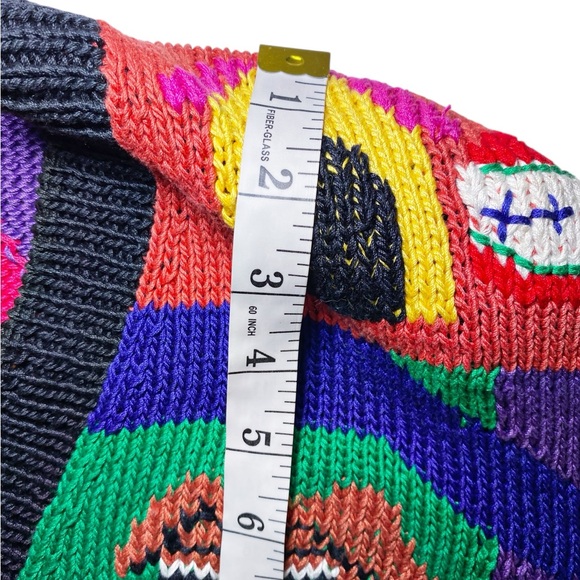 Berek Marta D Vintage 90’s Hand Knit Dogs Best In Show Cardigan Sweater - Picture 11 of 15